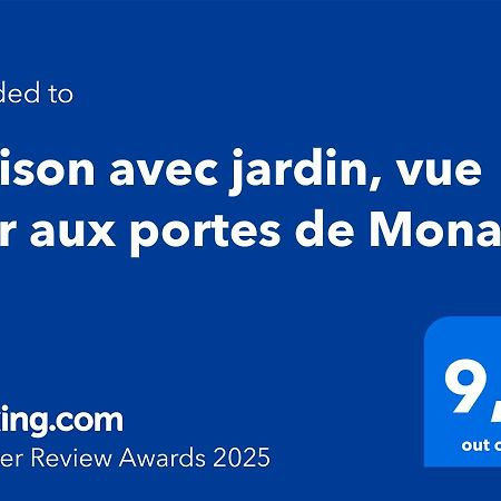 Maison Avec Jardin, Vue Mer Aux Portes De Monaco Beausoleil Exterior foto